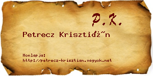Petrecz Krisztián névjegykártya